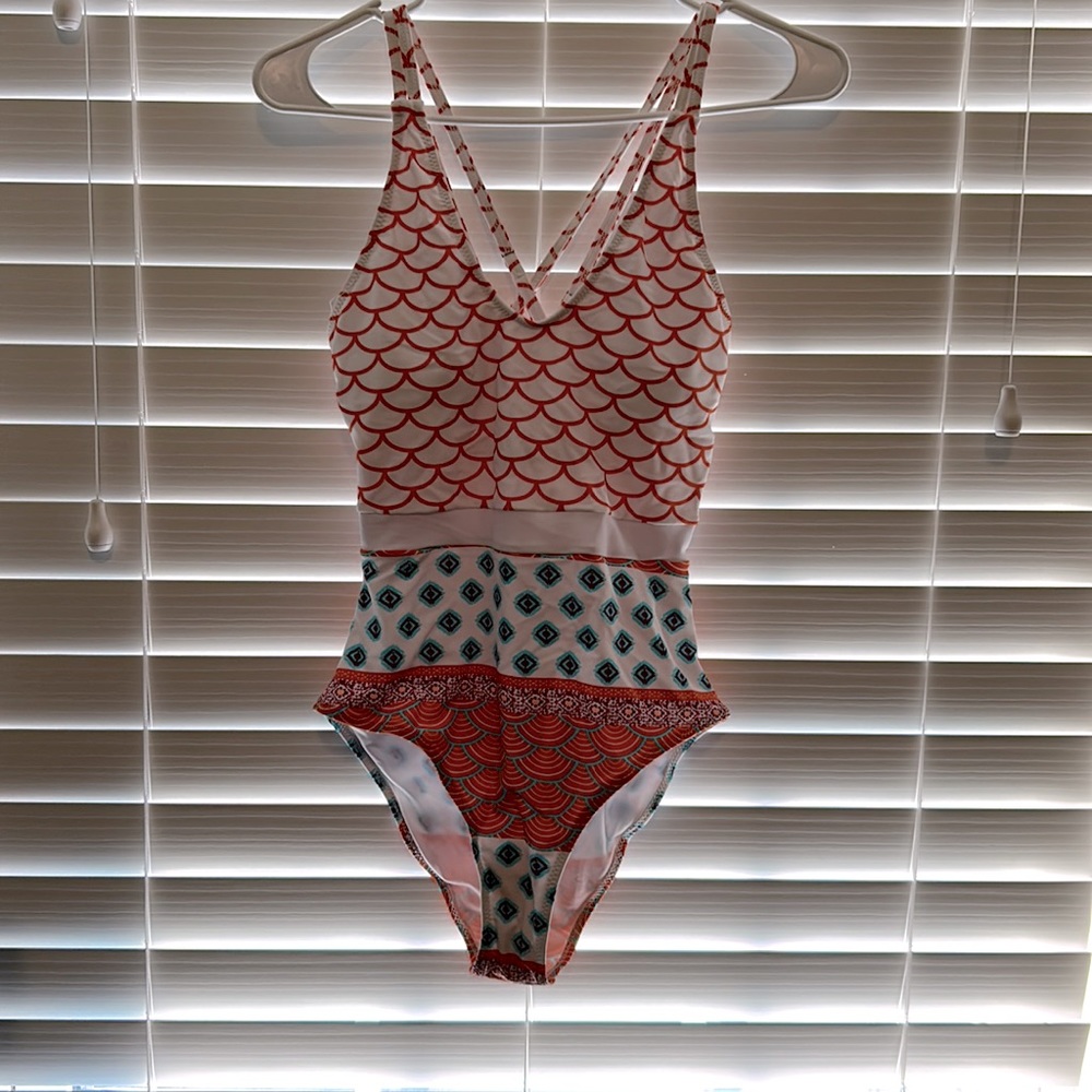 Fun orange one piece swimsuit